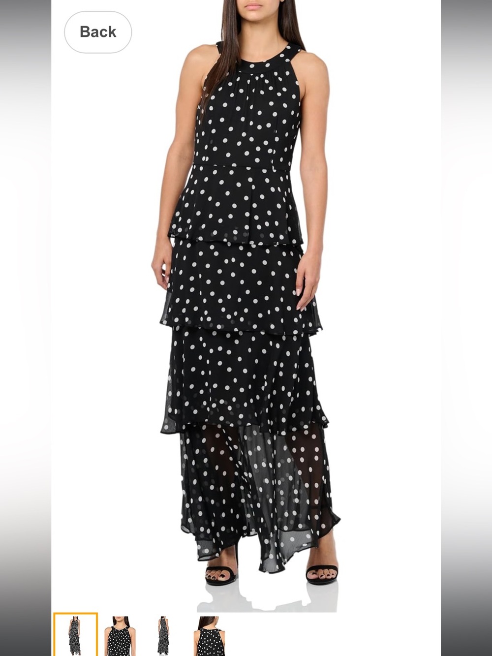 Tommy Hilfiger Polka Dot Sleeveless Halter Neck Tiered Maxi Dress